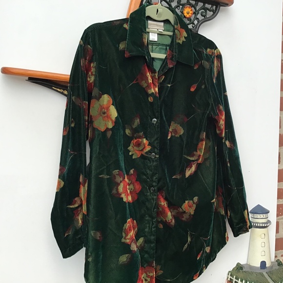 Coldwater Creek Velveteen Jacket Top - Picture 1 of 5